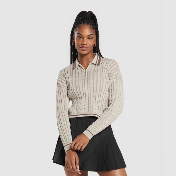 Gymshark Sweaters - Gymshark Rest Day Cable Knit Pullover